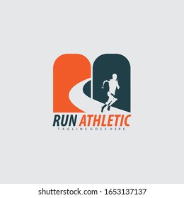 Running Man silhouette Logo Designs, Marathon logo template, running club or sports club