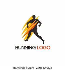 Running Man silhouette Logo Designs Vector, Marathon logo template, running club or sports club, Illustration.  Woman silhouette Logo Designs. Athlete Running Vector Silhouette.