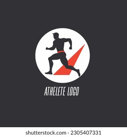 Running Man silhouette Logo Designs Vector, Marathon logo template, running club or sports club, Illustration.  Woman silhouette Logo Designs. Athlete Running Vector Silhouette.