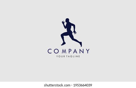 running man silhouette logo illustration