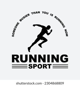 Running Man silhouette Logo, Marathon logo template, running club or sports club with slogan template