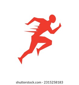 Running Man silhouette Logo . Marathon logo template.