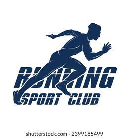 Running Man silhouette Logo, Marathon logo template. logo suitable for sports, fitness, marathon and perfect for health
