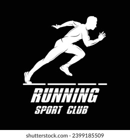 Running Man silhouette Logo, Marathon logo template. logo suitable for sports, fitness, marathon and perfect for health