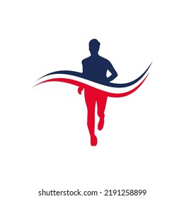 Running Man silhouette Logo template illustration