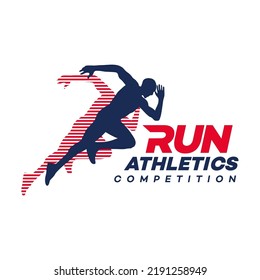 Running Man silhouette Logo template illustration