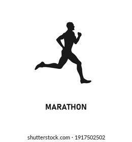 Running Man Silhouette. Sport Activity Icon Sign Or Symbol. Athlete Logo. Athletic Sports. Jogging Or Sprinting Guy. Marathon Race. Speed Concept. Runner Figure. Fitness Black Vector Illustration.