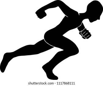 Running man silhouette vector