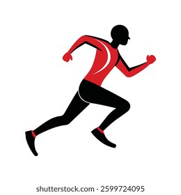A running man silhouette vector