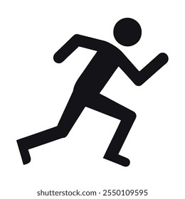 Running man silhouette vector design with a white background