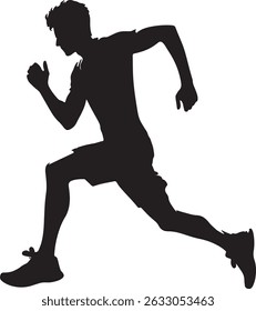 Running man silhouette vector, fitness logo vector design