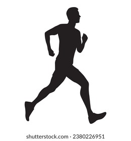 Running man silhouette. Vector illustration isolated on white background