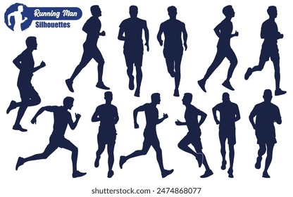 Running man silhouette Vector illustration