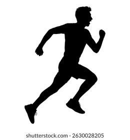 Running man silhouette vector illustration for sport fitness and healthy lifestyle design element graphic art