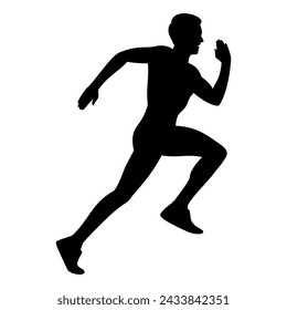 Running man silhouette. Vector image