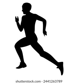 Running man silhouette. Vector image