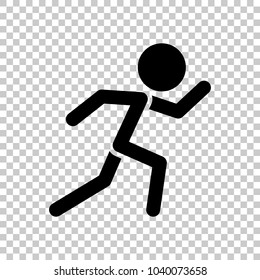 Running Man Simple Icon On Transparent Stock Vector (Royalty Free ...