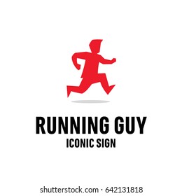 Running Man Simple Minimal Icon. Vector Illustration.