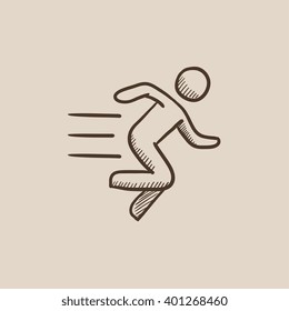 Running man sketch icon.