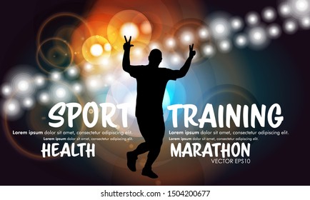Running man. Sport background ready for poster or banner, vector.
