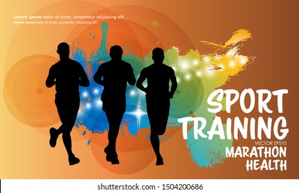 Running man. Sport background ready for poster or banner, vector.