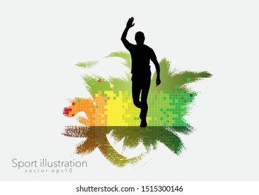 Running man. Sport background ready for poster or banner, vector.
