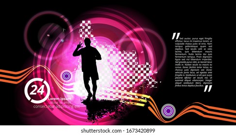 Laufender Mann. Sporthintergrund für Poster oder Banner, Vektorillustration.