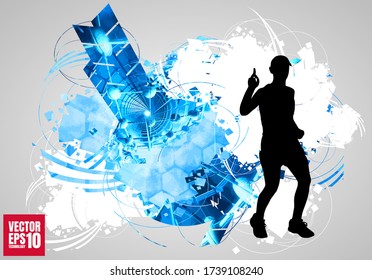 Running man. Sport background ready for poster or banner, vector