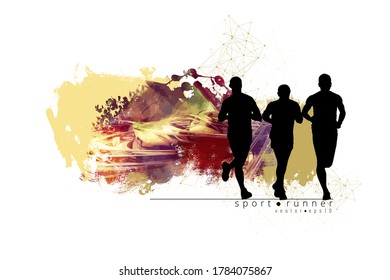 Running man. Sport background ready for poster or banner, vector