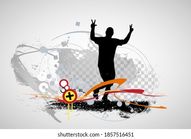 Running man. Sport background ready for poster or banner, vector.