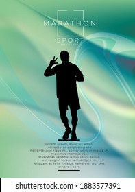 Running man. Sport background ready for poster or banner, vector.