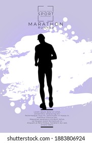 Running man. Sport background ready for poster or banner, vector.
