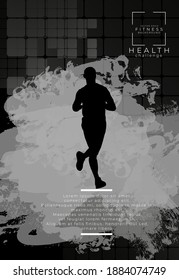 Running man. Sport background ready for poster or banner, vector.