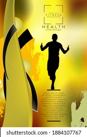 Running man. Sport background ready for poster or banner, vector.