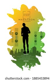 Corriendo. Fondo deportivo listo para carteles o pancartas, vector