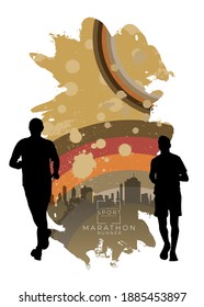 Running man. Sport background ready for poster or banner, vector