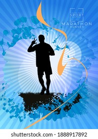 Corriendo. Fondo deportivo listo para carteles o pancartas, vector