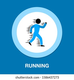 running man - sport icon, Athletic young man running in the nature. Healthy lifestyle