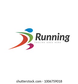 Running man sport logo template