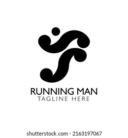 Running man sport olympic minimalist vector logo