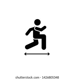 Running man sports gym exercise with arrow pictogram