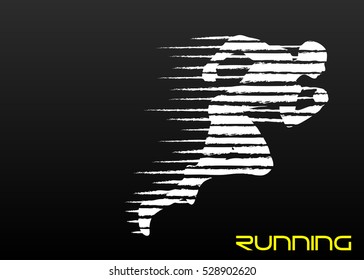 running man in a striped style