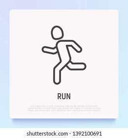 Running man thin line icon. Marathon runner. Modern vector illustration.
