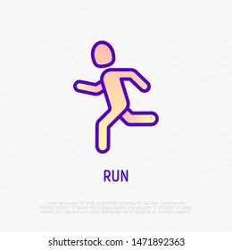 Running man thin line icon. Marathon runner. Modern vector illustration.