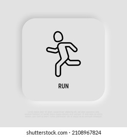Running man thin line icon. Marathon runner. Modern vector illustration.