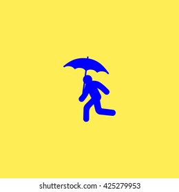 running man with umbrella 