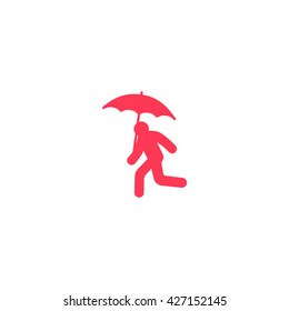 running man with umbrella 
