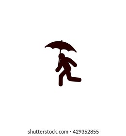running man with umbrella 