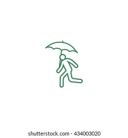 running man with umbrella 