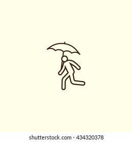 running man with umbrella 